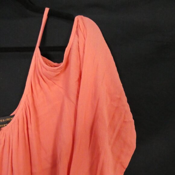 LOVE & LEGEND | size 16 | Salmon Pink Cold Shoulder Top With Buttons - Picture 5 of 14